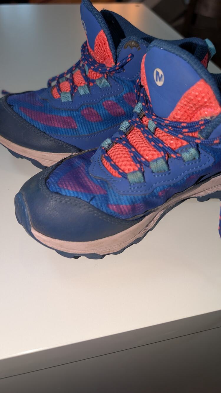 Kids' Merrell Moab Speed Mid Waterproof Blue / Berry / Turq